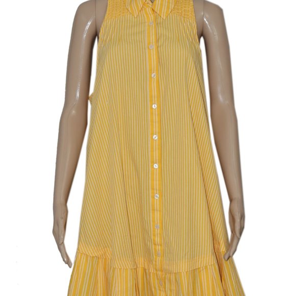 Free People Be Real Mini Dress Striped Printed Smocked NWT S & M - Picture 6 of 9